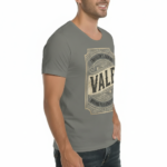 Men's VALE Traveler's Goods vintage graphic t-shirt in breathable cotton, athletic slim fit, bound for adventure theme.