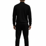 VALE Men's breathable cotton quarter-zip tracksuit set with hand and key graphic print in purple, navy, and black.