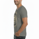 Men's VALE Traveler's Goods vintage graphic t-shirt in breathable cotton, athletic slim fit, bound for adventure theme.