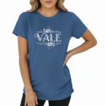 Women's VALE floral graphic t-shirt in breathable cotton fabric, slim fit design.