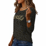 Women's breathable floral cotton blouse with VALE gold embroidery and pleated button-front design.