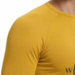 Front view of a man wearing VALE brand 2-piece compression suits in multiple colors including white, navy, orange, and yellow, featuring signature gold side-logos and central compass graphics on breathable cotton-blend fabric.