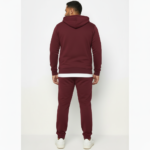 Men's designer breathable cotton tracksuit set featuring a full-zip hoodie and joggers with a silver branching line-art print and VALE cursive branding. Caption: Elevate your casual style with our artistic branch-print tracksuit—crafted from breathable cotton for ultimate all-day comfort.