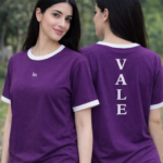 Women’s Grey Ringer T-Shirt – Soft Cotton Casual Summer Tee for Girls