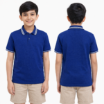 Boys Blue Polo Shirt – Premium Cotton Short Sleeve Kids Collar T-Shirt Casual Wear