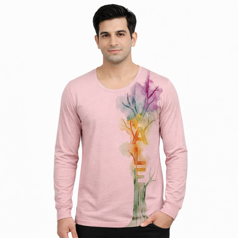 “VALE” Watercolor Tree Graphic Long Sleeve T-Shirt