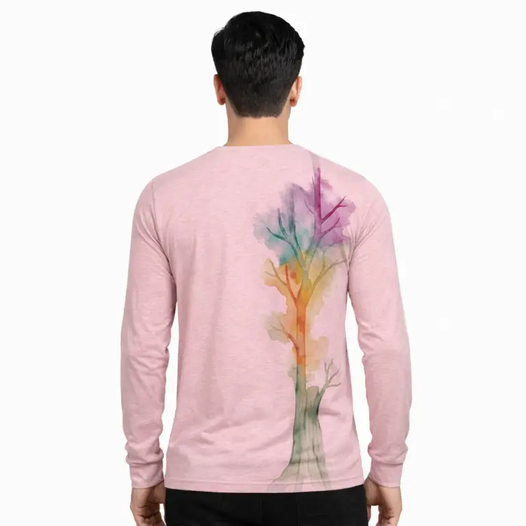 “VALE” Watercolor Tree Graphic Long Sleeve T-Shirt
