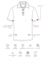 Men’s Grey & Black Stripe Polo Shirt – Premium Cotton Jersey Casual Smart Fit Polo Shirt Pakistan - Image 4