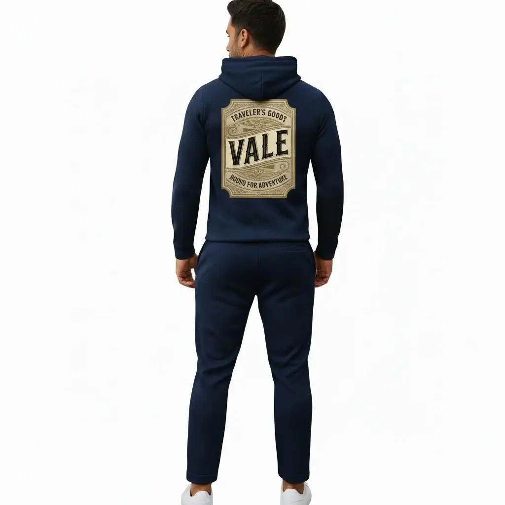 Men Navy Tracksuit Hoodie Set | Slim Fit Gym & Casual Wear