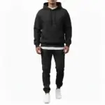 Men maroon tracksuit hoodie set with VALE print cotton fleece slim fit